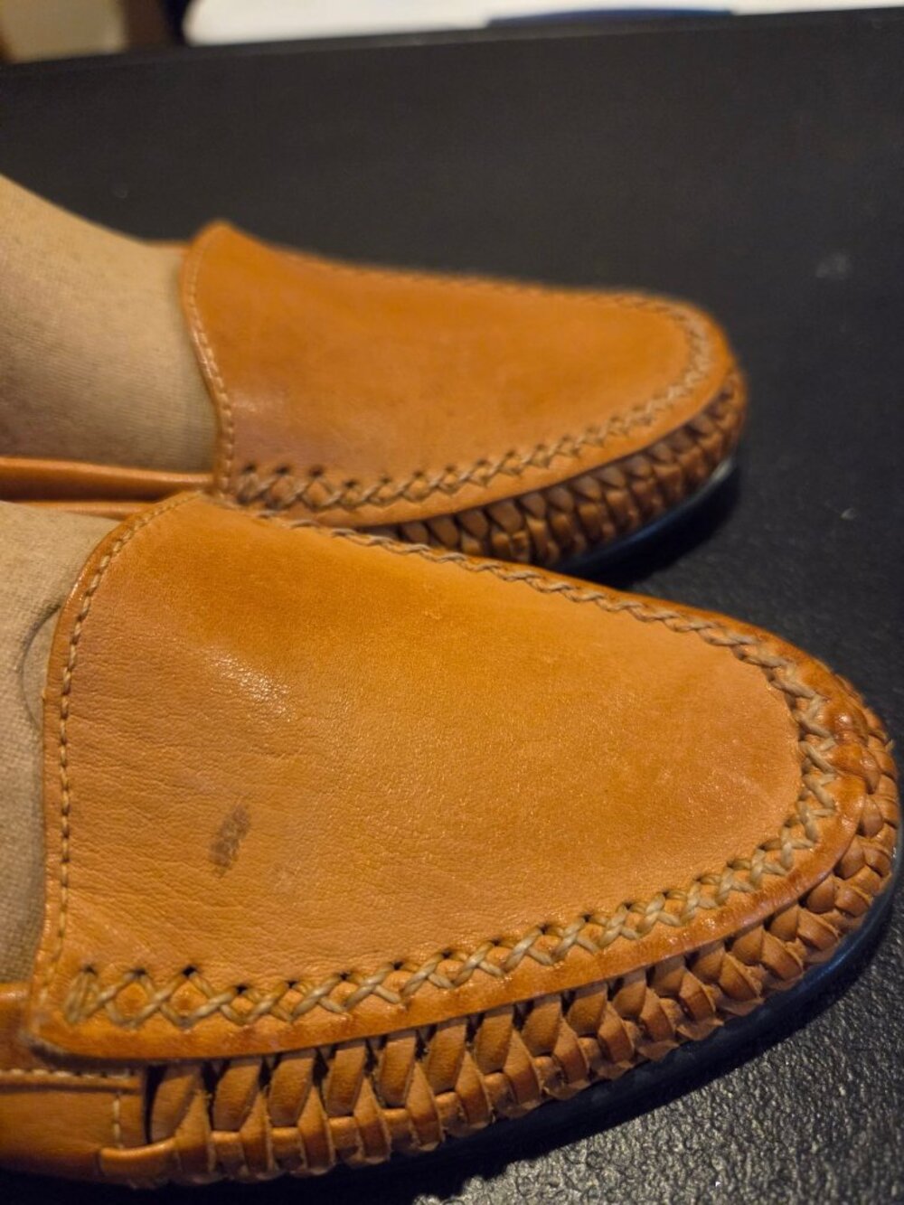 Vintage Saddlebred Vista Leather Braided Stitch Loafers Size 6 Preppy, Classic - Picture 6 of 8